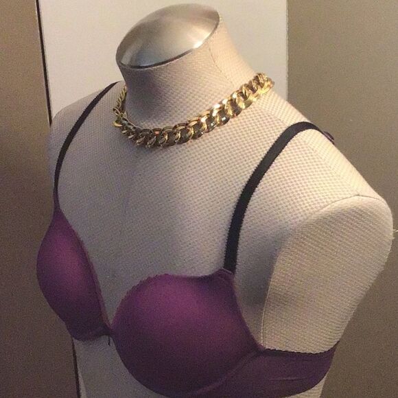 34C Cosmopolitan Fun Fearless Feather Light Purple/Pink Convertible Push Up Bra - Picture 5 of 14